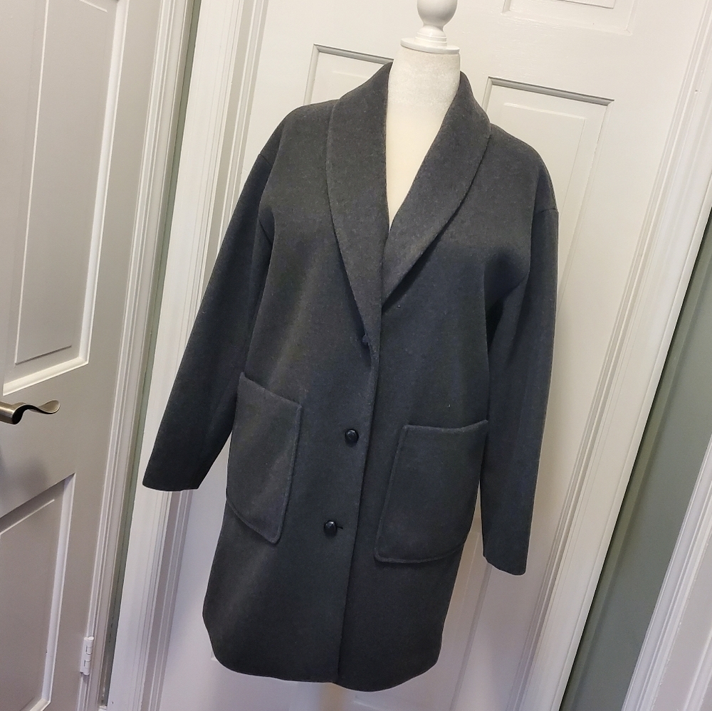 Lucky Brand Charcoal Gray Winter Coat Size Large, Business Casual